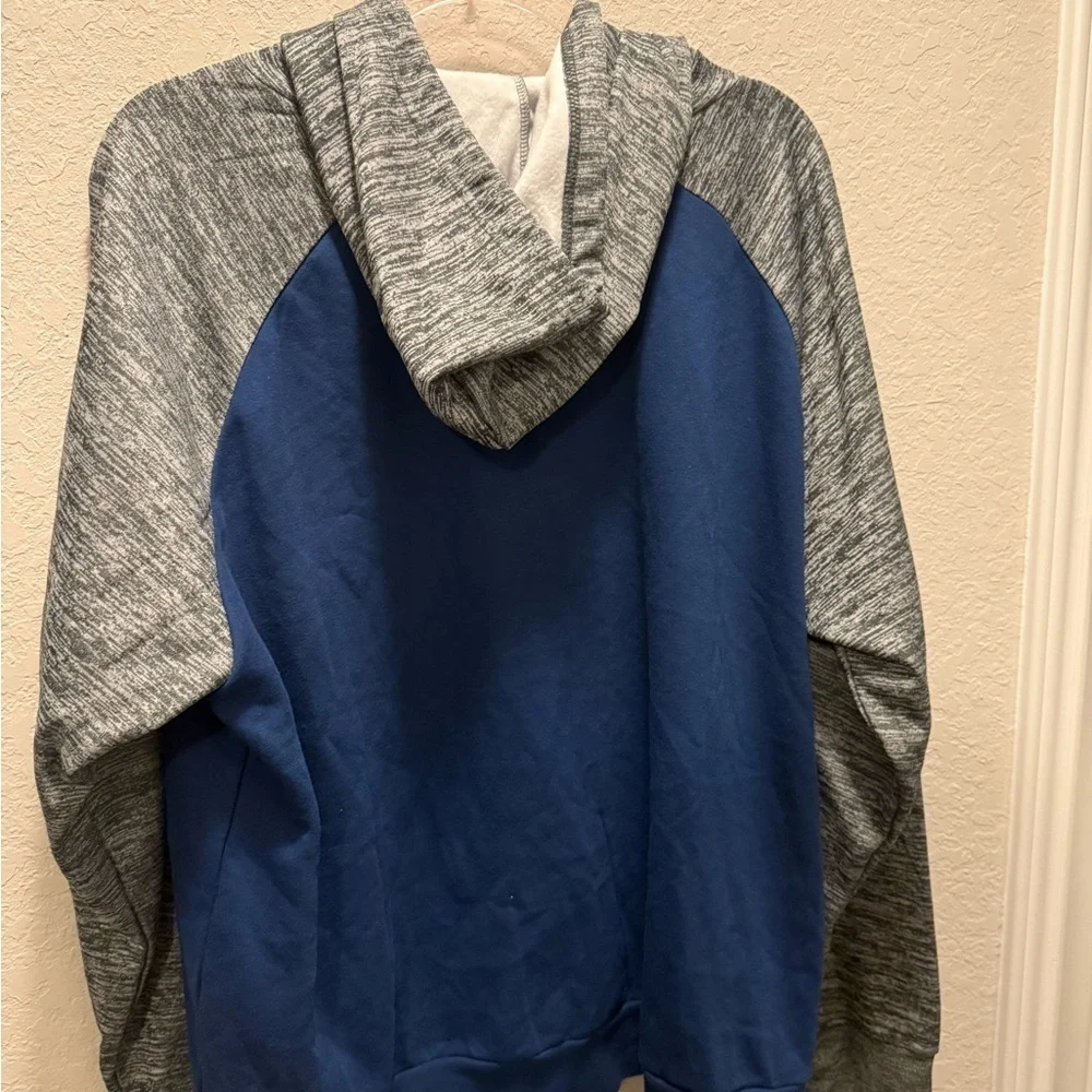 Avenger Blue and Gray Men's Hoodie Size 2XL